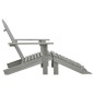 vidaXL Silla de jardín con otomana de madera gris vidaXL Silla de jardín con otomana de madera gris
