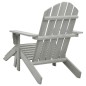 vidaXL Silla de jardín con otomana de madera gris vidaXL Silla de jardín con otomana de madera gris