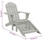 vidaXL Silla de jardín con otomana de madera gris vidaXL Silla de jardín con otomana de madera gris