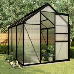 vidaXL Invernadero con estructura base aluminio gris antracita 3,61 m²