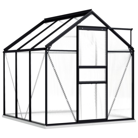 vidaXL Invernadero con estructura base aluminio gris antracita 3,61 m²