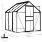 vidaXL Invernadero con estructura base aluminio gris antracita 3,61 m² vidaXL Invernadero con estructura base aluminio gris antracita 3,61 m²