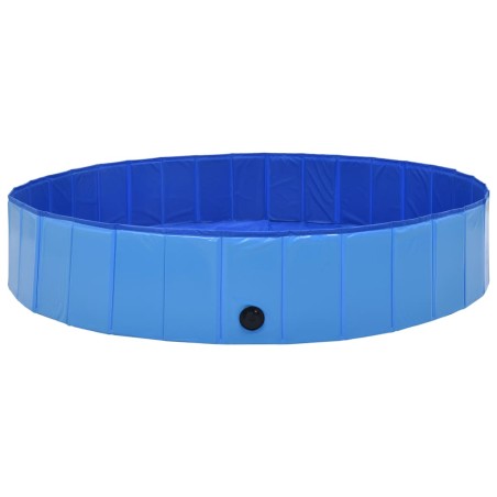 vidaXL Piscina para perros plegable PVC azul 160x30 cm