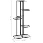vidaXL Soporte de flores de 5 estantes de metal negro 43x22x98 cm vidaXL Soporte de flores de 5 estantes de metal negro 43x22x98 cm