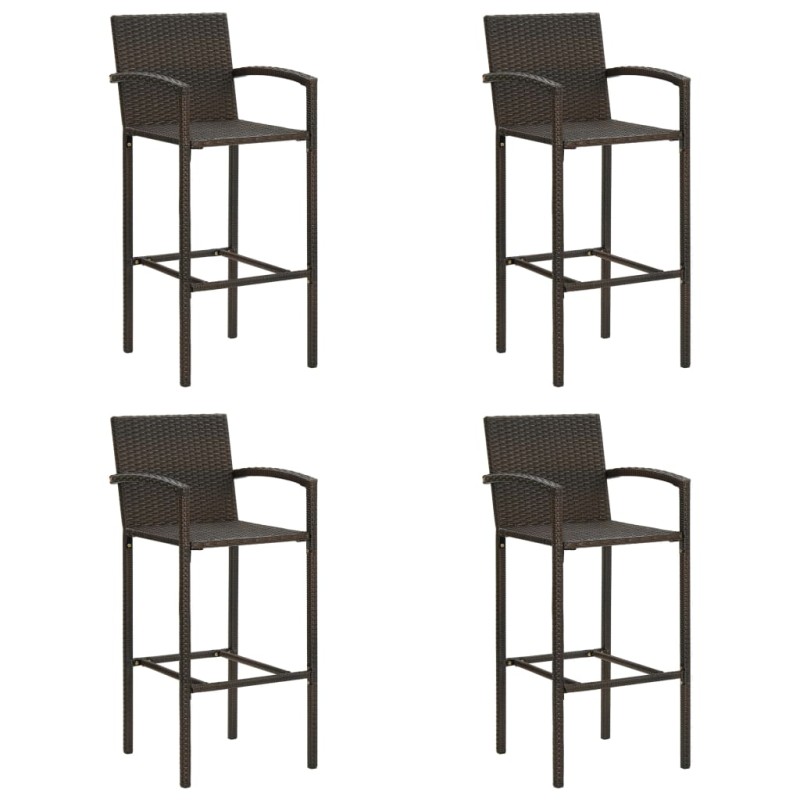 vidaXL Taburetes de cocina 4 unidades ratán sintético marrón vidaXL Taburetes de cocina 4 unidades ratán sintético marrón