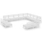 vidaXL Juego de muebles de jardín 12 piezas madera maciza pino blanco