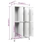 vidaXL Taquilla con 6 compartimentos acero 90x45x180 cm vidaXL Taquilla con 6 compartimentos acero 90x45x180 cm