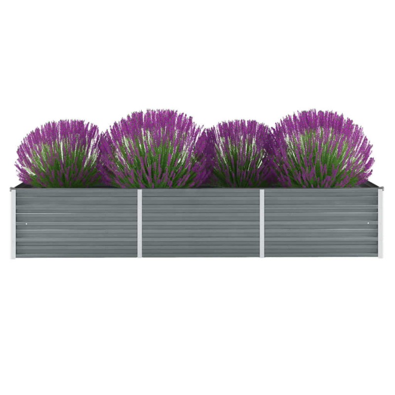 vidaXL Arriate de jardín de acero galvanizado gris 240x80x45 cm vidaXL Arriate de jardín de acero galvanizado gris 240x80x45 cm