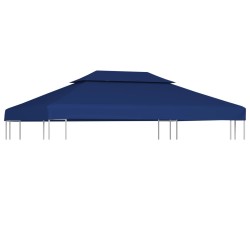 vidaXL Toldo de cenador 2 niveles 310 g/m² 4x3 m azul
