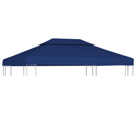 vidaXL Toldo de cenador 2 niveles 310 g/m² 4x3 m azul