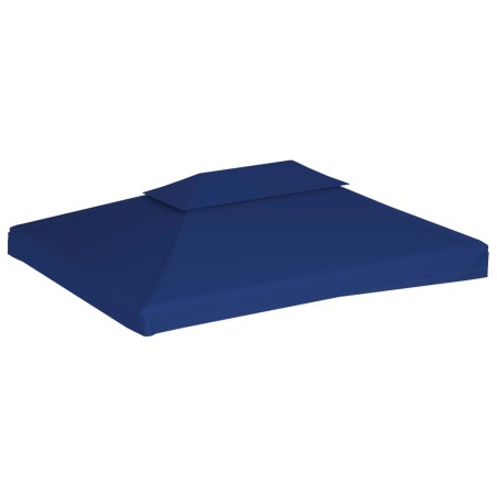 vidaXL Toldo de cenador 2 niveles 310 g/m² 4x3 m azul