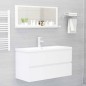 vidaXL Espejo de baño madera contrachapada blanco brillo 90x10,5x37 cm vidaXL Espejo de baño madera contrachapada blanco brillo 90x10,5x37 cm