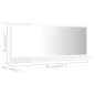 vidaXL Espejo de baño madera contrachapada blanco brillo 90x10,5x37 cm vidaXL Espejo de baño madera contrachapada blanco brillo 90x10,5x37 cm