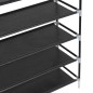 vidaXL Zapatero con 10 estantes de metal y textil no tejido negro vidaXL Zapatero con 10 estantes de metal y textil no tejido negro