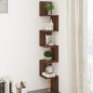 vidaXL Estantería esquina pared madera roble marrón 20x20x127,5 cm vidaXL Estantería esquina pared madera roble marrón 20x20x127,5 cm