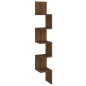 vidaXL Estantería esquina pared madera roble marrón 20x20x127,5 cm vidaXL Estantería esquina pared madera roble marrón 20x20x127,5 cm