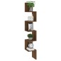 vidaXL Estantería esquina pared madera roble marrón 20x20x127,5 cm vidaXL Estantería esquina pared madera roble marrón 20x20x127,5 cm