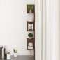 vidaXL Estantería esquina pared madera roble marrón 20x20x127,5 cm vidaXL Estantería esquina pared madera roble marrón 20x20x127,5 cm