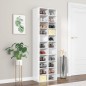 vidaXL Mueble zapatero de aglomerado blanco brillante 54x34x183 cm vidaXL Mueble zapatero de aglomerado blanco brillante 54x34x183 cm
