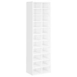 vidaXL Mueble zapatero de aglomerado blanco brillante 54x34x183 cm
