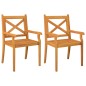 vidaXL Sillas de comedor de jardín 2 uds madera maciza de acacia