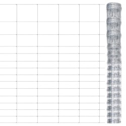 vidaXL Valla de jardín de acero galvanizado plateado 50x1,6 m