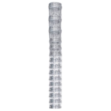 vidaXL Valla de jardín de acero galvanizado plateado 50x1,6 m