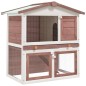 vidaXL Jaula conejera con 3 puertas madera marrón vidaXL Jaula conejera con 3 puertas madera marrón