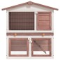 vidaXL Jaula conejera con 3 puertas madera marrón vidaXL Jaula conejera con 3 puertas madera marrón