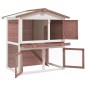 vidaXL Jaula conejera con 3 puertas madera marrón vidaXL Jaula conejera con 3 puertas madera marrón
