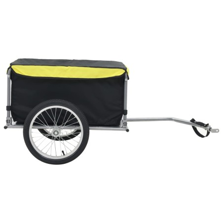 vidaXL Remolque para bicicletas negro y amarillo 65 kg