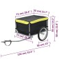 vidaXL Remolque para bicicletas negro y amarillo 65 kg vidaXL Remolque para bicicletas negro y amarillo 65 kg