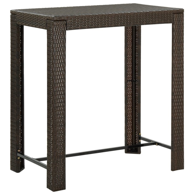 vidaXL Mesa alta de jardín ratán sintético marrón 100x60,5x110,5 cm vidaXL Mesa alta de jardín ratán sintético marrón 100x60,5x110,5 cm