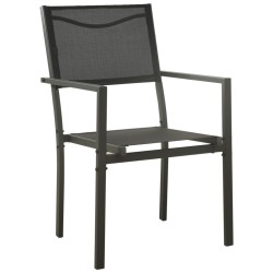 vidaXL Sillas de jardín 2 unidades acero y textilene negro y antracita