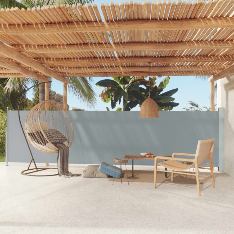 vidaXL Toldo lateral retráctil para patio gris 140x600 cm vidaXL Toldo lateral retráctil para patio gris 140x600 cm