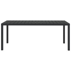vidaXL Mesa de jardín de aluminio y WPC negra 185x90x74 cm
