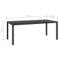 vidaXL Mesa de jardín de aluminio y WPC negra 185x90x74 cm vidaXL Mesa de jardín de aluminio y WPC negra 185x90x74 cm