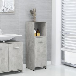 vidaXL Armario de baño madera contrachapada gris hormigón 30x30x95 cm