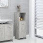 vidaXL Armario de baño madera contrachapada gris hormigón 30x30x95 cm