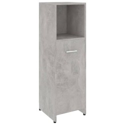 vidaXL Armario de baño madera contrachapada gris hormigón 30x30x95 cm