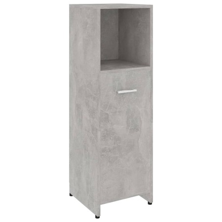 vidaXL Armario de baño madera contrachapada gris hormigón 30x30x95 cm