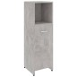 vidaXL Armario de baño madera contrachapada gris hormigón 30x30x95 cm