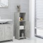 vidaXL Armario de baño madera contrachapada gris hormigón 30x30x95 cm
