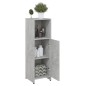 vidaXL Armario de baño madera contrachapada gris hormigón 30x30x95 cm