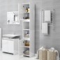 vidaXL Armario baño madera contrachapada blanco brillo 30x30x183,5 cm