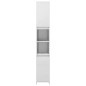 vidaXL Armario baño madera contrachapada blanco brillo 30x30x183,5 cm