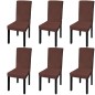 vidaXL Funda para silla elástica recta 6 unidades marrón vidaXL Funda para silla elástica recta 6 unidades marrón