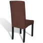 vidaXL Funda para silla elástica recta 6 unidades marrón vidaXL Funda para silla elástica recta 6 unidades marrón