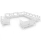 vidaXL Juego de muebles de jardín 13 piezas madera maciza pino blanco vidaXL Juego de muebles de jardín 13 piezas madera maciza pino blanco