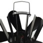 vidaXL Ventilador de estufa accionado por calor 5 aspas negro vidaXL Ventilador de estufa accionado por calor 5 aspas negro